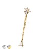 316L SURGICAL STEEL THREADLESS PUSH IN STAR TEAR DROP CHAIN CZ TOP PART